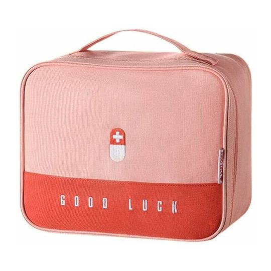Thsinde - Portable First Aid Kit Box, Medicine Storage Bag, Empty First Aid Kit, Waterproof Medical Emergency Bag for Home and Travel, Pink,