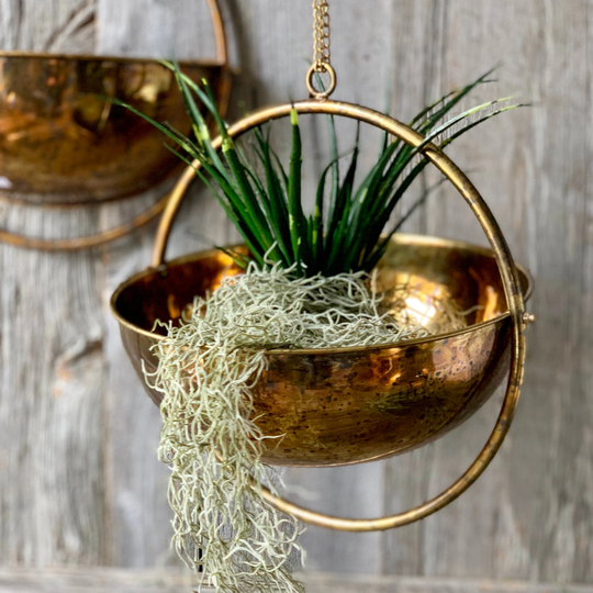 Brass Orbit Hanging Planter Ltzaf092