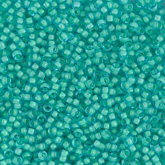 Miyuki Seed Beads 11/0 Semi Frosted Mint Lined Aqua, 1927-New