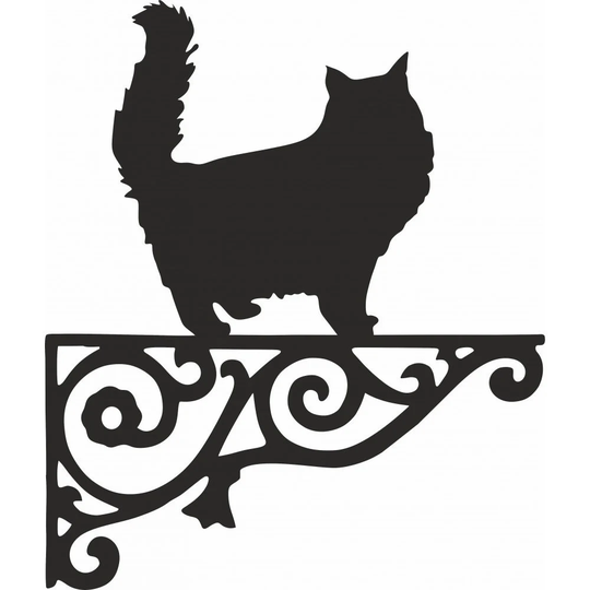 Persian Ornamental Hanging Bracket - Contemporary Basket Wall Mounted Decorative Garden Black