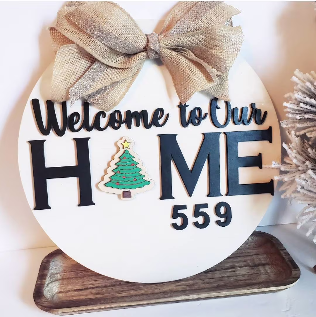 Interchangeable Seasonal Wood Welcome Sign For Front Door Porch Or Wall Hanging Ornament With Holiday Parts