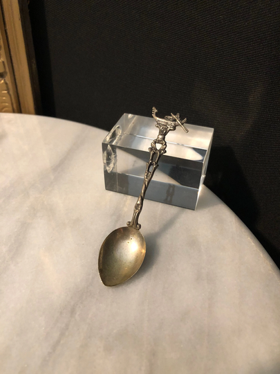 Vintage 800 Silver Spoon Sugar Salt Condiment Souvenir Italy Gondola Boat