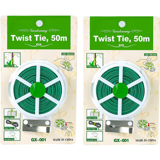 Garden Plant Ties Plant Wire Ties Multifunctional Plant Support Tie with Trimmer for Home Gardening Organization 2 Rolls 100m (Green)