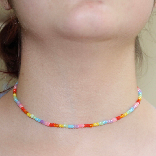 Rainbow Seed Bead Necklace