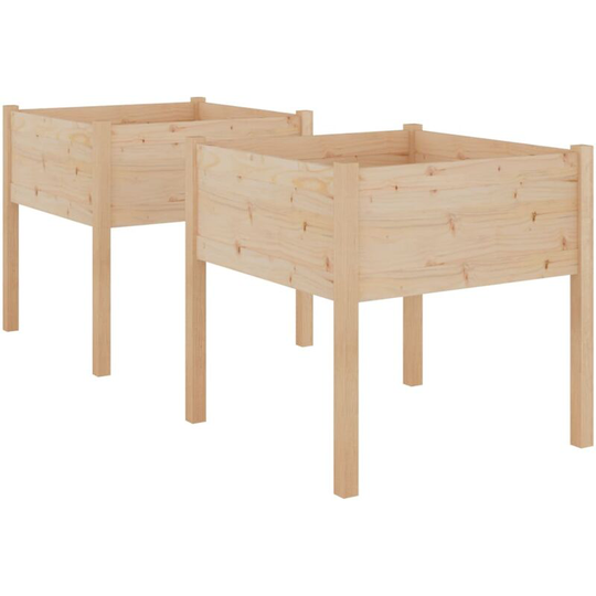 Vidaxl - Garden Planters 2 pcs 70x70x70 cm Solid Pinewood Brown