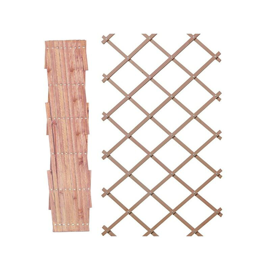 2 x Gardman 07255 1.8m x 0.6m Expanding Riveted Tan Trellis Screen Garden Plant