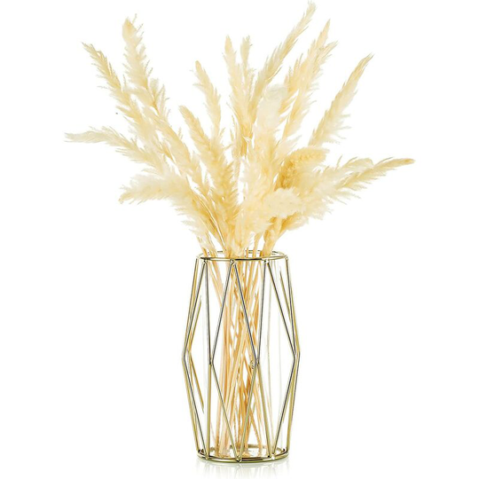Modou - Herb Vase Gold Glass Vase With Metal Geometric Stand Scandinavian Home Decor Flower Pot Office Centerpiece Wedding