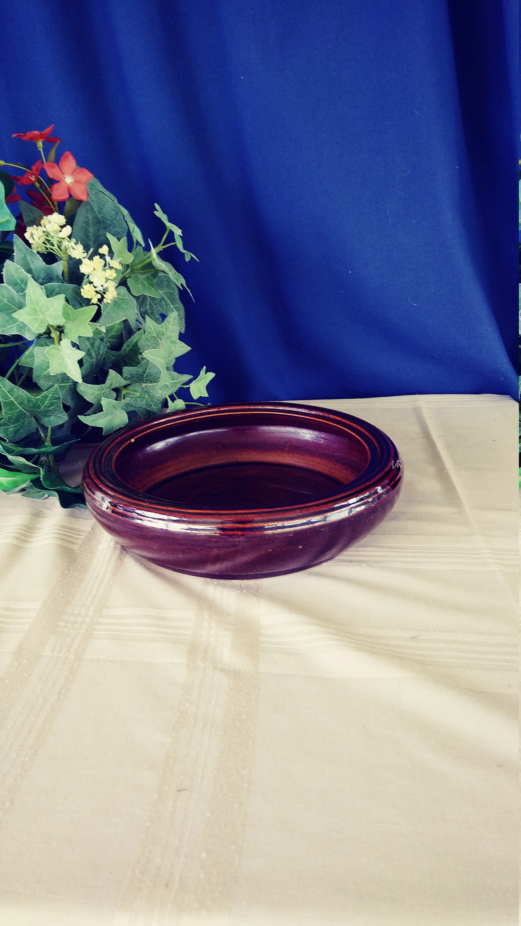 Vintage Brown Betty Pottery Planter. Low & Wide Ceramic Fairy Garden Planter. Casserole Dish