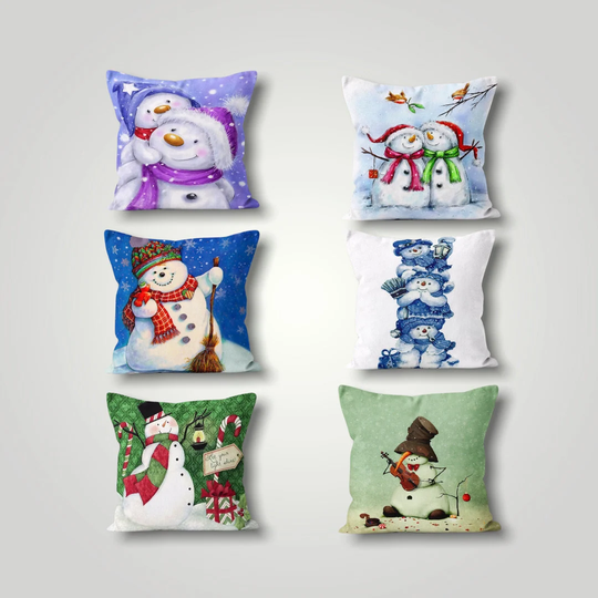 Snowman Pillow Cover, Winter Cushion Christmas Throw Case, Seasonal Cushion, Outdoor Decoration, New Year's Gift