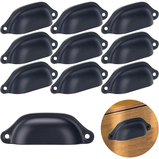 Vintage Iron and Shell Drawer Handles for Cabinet, Drawer, Medicine Cabinet 20pcs Black Dksfjkl