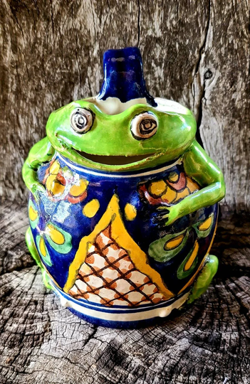 Vintage Talavera Pottery Mexican Frog