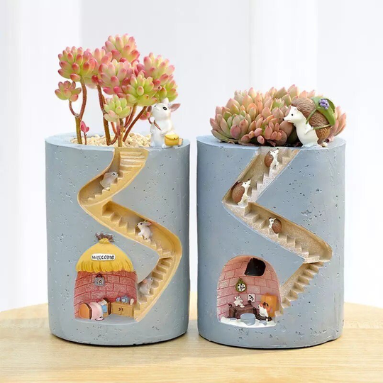 Animal Plant Pot, Pot For Succulents Plants, Rabbit Planter Hedgehog Flower Planter, Ornament