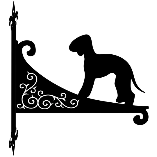 Bedlington Terrier Ornamental Scroll Hanging Bracket