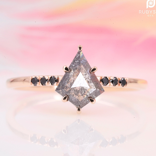 Salt & Pepper Diamond Ring | Kite Engagement Ring Pepper Salt Proposal Engagement