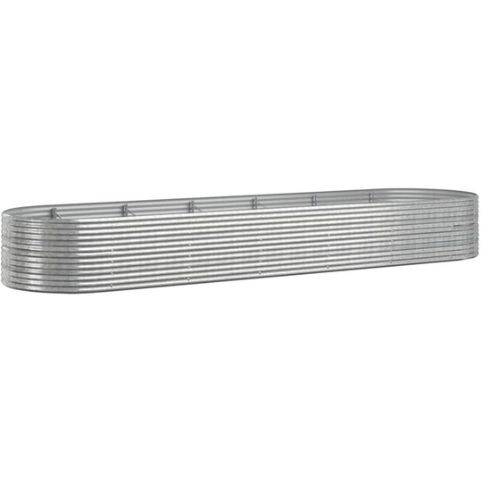 Garden Planter Powder-coated Steel 510x140x68 cm Silver Vidaxl Silver