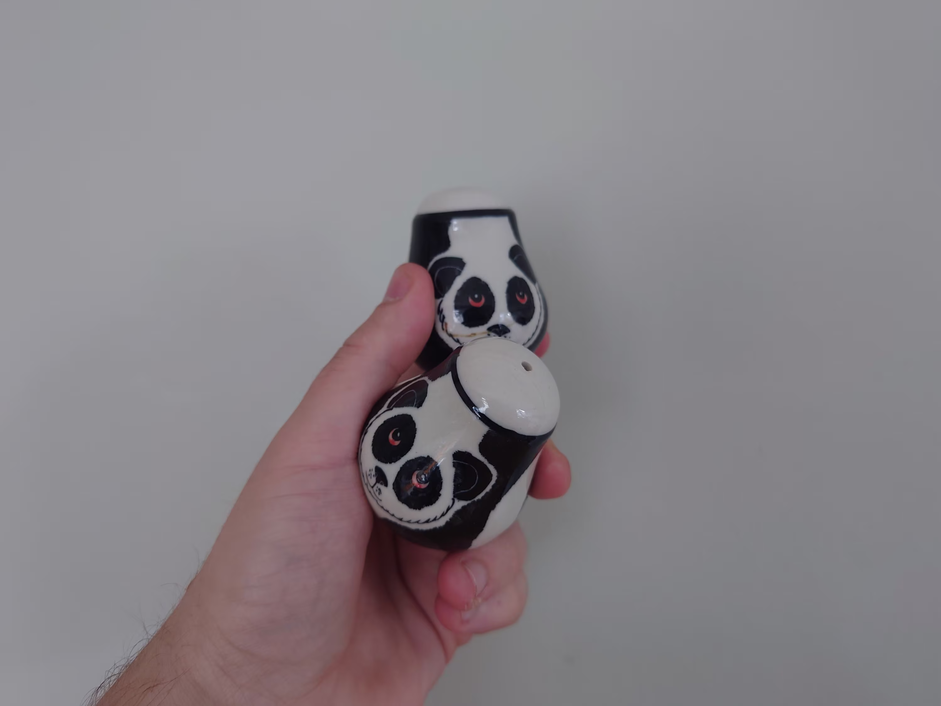 Vintage Panda Salt & Pepper Cruets Giant Shakers Ceramic Novelty Cruets Collectable Kitsch Retro 1980's Bear Salts