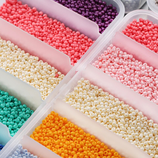 2mm Glass Seed Beads, Beads Czech Charm Crystal Spacer Round For Jewelry Making Accessories Set About 9000Pcs 1 Box