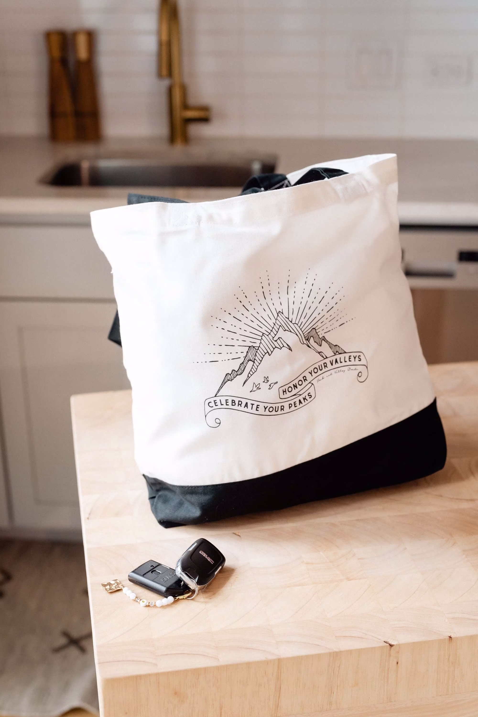 Tote Bag - Celebrate Your Peaks Honor Valleys™ || Mama in Waiting, Infertility Gift Ideas, Ivf Medicine Bag, Warrior, Grocery Tote
