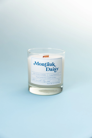 Montauk Daisy - Soy Wax Candle, Sea Salt & Flora, Wood Wick