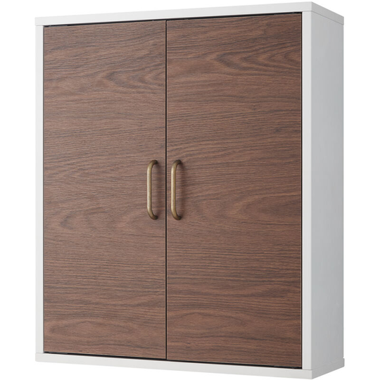 Teamson Home Tyler Wooden Bathroom Wall Medicine Cabinet 18 cm x 50.8 cm x 61 cm White/Brown EHF-F0011 - Brown/White