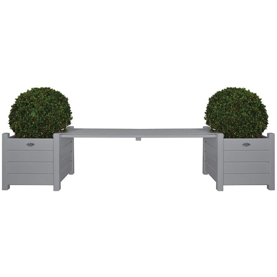 Planters with Bridge Bench Grey CF33G Esschert Design Grey