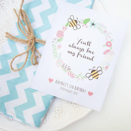 10 Bee Friendly Personalised Seed Packet Party Favours