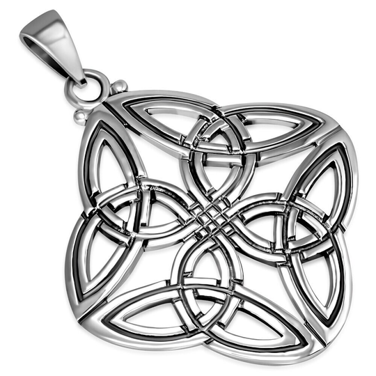 Celtic Knot Pendant - Four Season Statement Peace -Hallmarked 925 Sterling Silver-Celtic Design Scotland-Scottish Jewellery Edinburgh