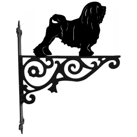 Lowchen Ornamental Hanging Bracket - Contemporary Basket Wall Mounted Decorative Garden Black