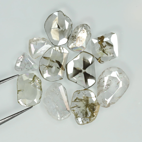 4.13 Ct/10 Pcs, Salt & Pepper Color, Slice Diamond, Natural Loose Cut, Diamond Jewelry, Engagement Opo-1
