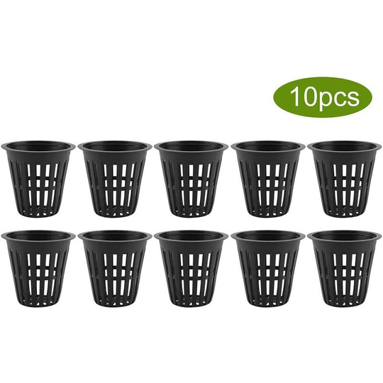 Osqi - 10pcs/Set Hydroponic Baskets Plants Cups Plastic Pots Reusable Durable Garden Net Nursery Bucket Basket for Hydroponic Garden Planting