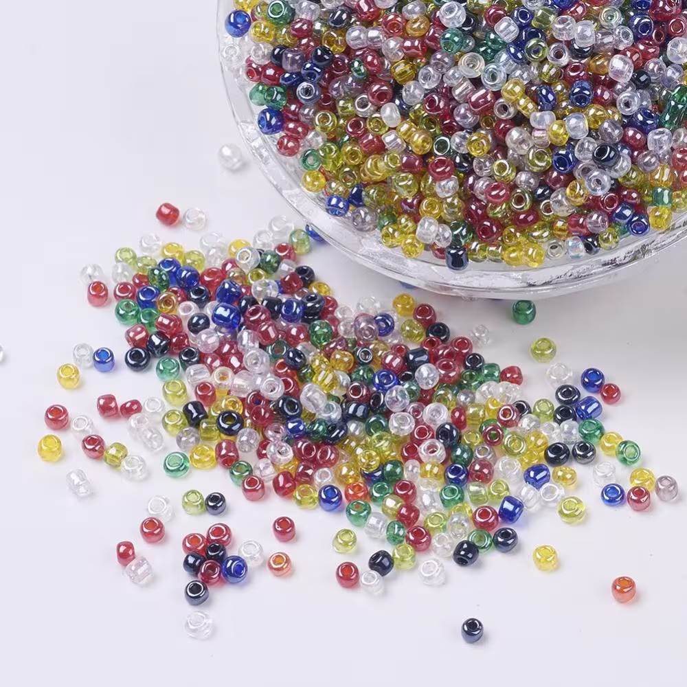 Glass Seed Beads - 2mm Lustered Mix 20G Approx 1300 Pieces New