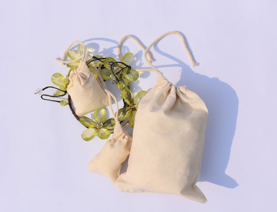 4x6 Inches Organic Cotton Single Drawstring Muslin Bags. Premium Quality Eco Friendly Reusable Storage Choose Qty