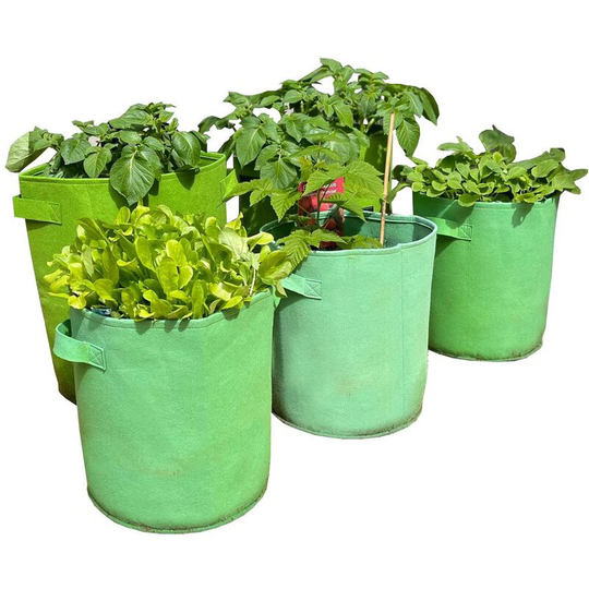 Potato & Vegetable Planter Grow Bags (Set of 5) Non - Woven Aeration Fabric Pots