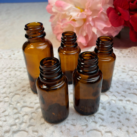 Vintage Medicine Brown Bottles, Set Of 5 Antique Farmhouse Decor, Kitchen Decor