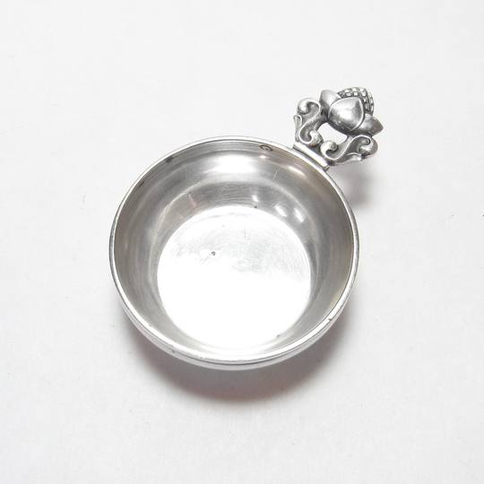 Georg Jensen Sterling Silver Acorn Handle Denmark 62 Salt Cellar Bowl 1940's Vintage