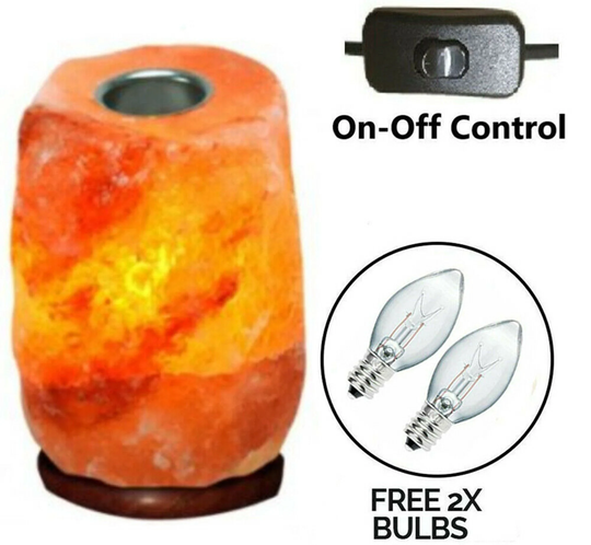 Himalayan Salt Lamp Oil Diffuser Aroma 1-2 Kg Hand Crafted Lamp Room Decor Bedroom Natural Ioniser UK Switch Cable +2 Bulbs Halloween