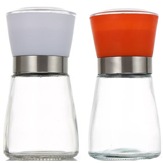 Fvbjd - Salt and Pepper Grinder Set - Salt and Pepper Shakers for Professional Chef - Stainless Steel 1pcs180ml (white cover)+1pcs180ml (red cover)