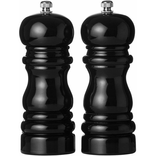 Black High Gloss Salt and Pepper Set - Premier Housewares