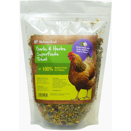 Natures Grub - Superfoods Garlic And Herb Chicken Treats (600g) (Multicoloured) - Multicoloured