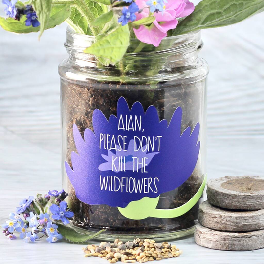 Personalised 'Don't Kill Me' Wildflower Jar Grow Kit