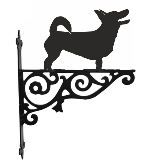 Lancashire Heeler Ornamental Hanging Bracket - Contemporary Basket Wall Mounted Decorative Garden Black