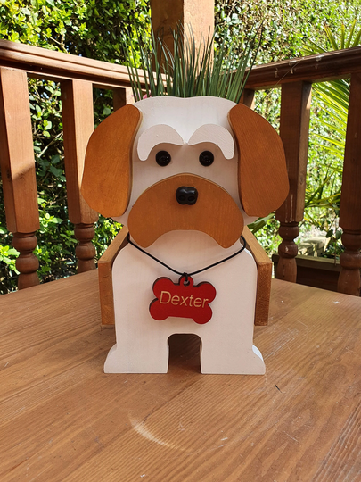 Shih Tzu Tan & White Colour, Dog Planter, Pet Birthday Gift