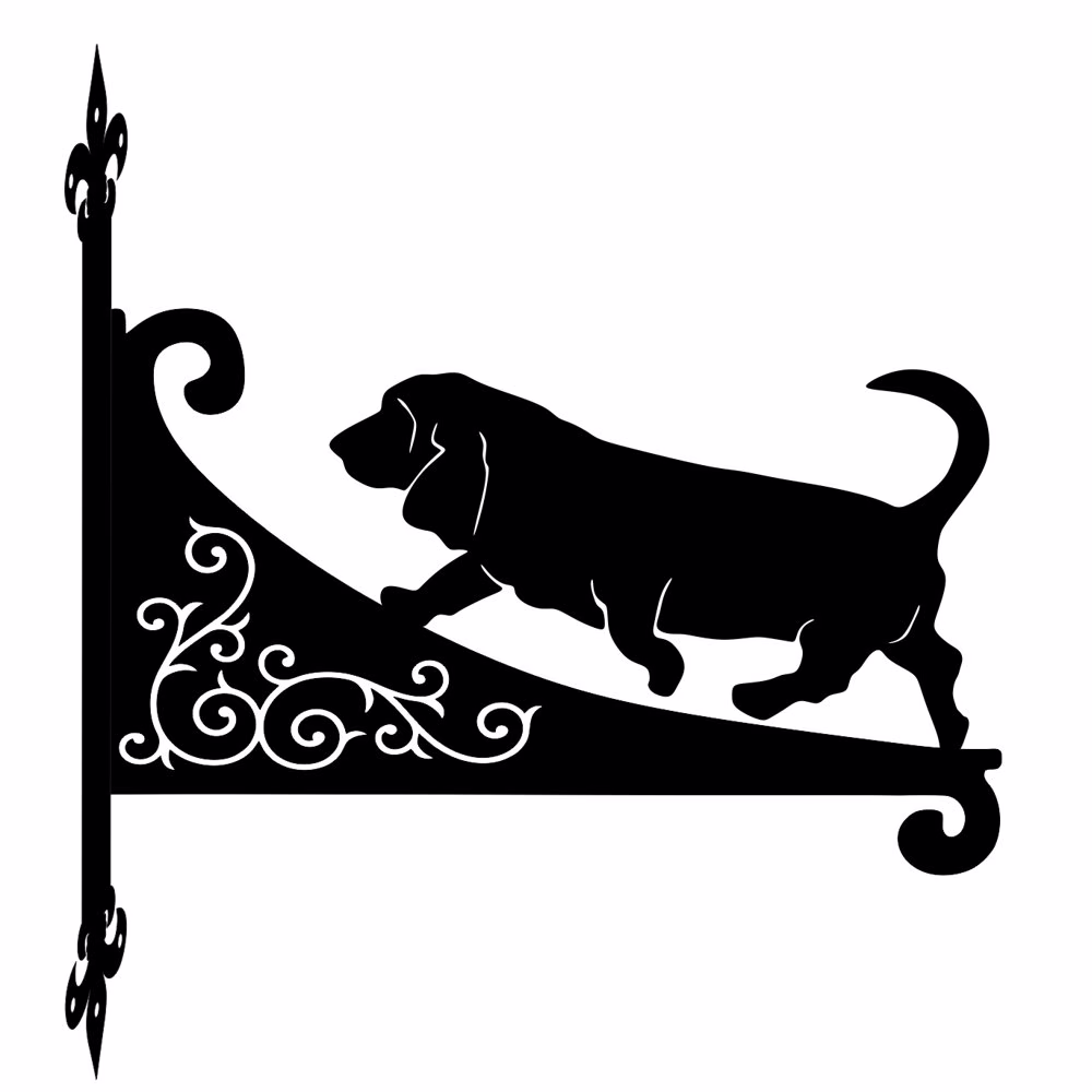 Bassett Hound Ornamental Scroll Hanging Bracket