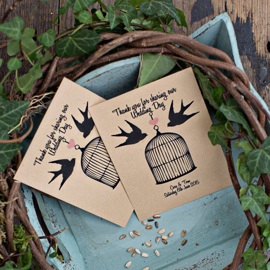 10 Love Birds Personalised Seed Packet Favours