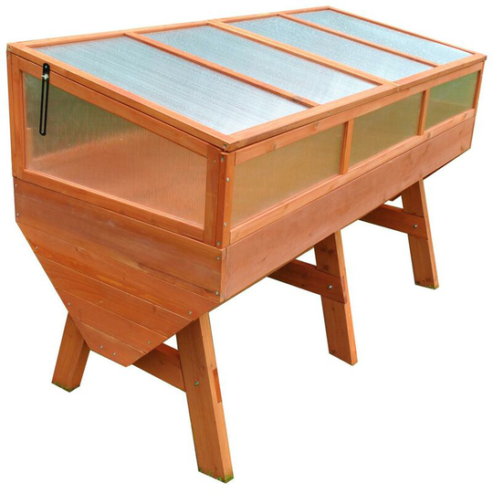 Veg-Trough Large Wooden Raised Vegetable Bed Planter with Polycarbonate Cold Frame