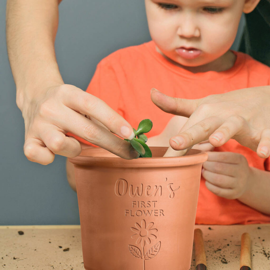 Personalised Childrens First Flower Pot