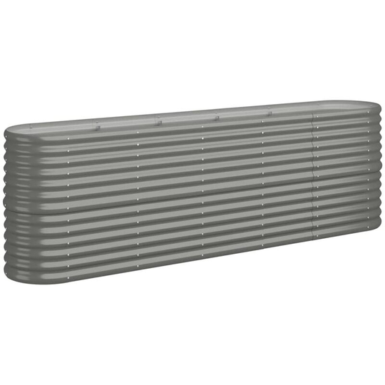 Garden Planter Powder-coated Steel 224x40x68 cm Grey Vidaxl Grey