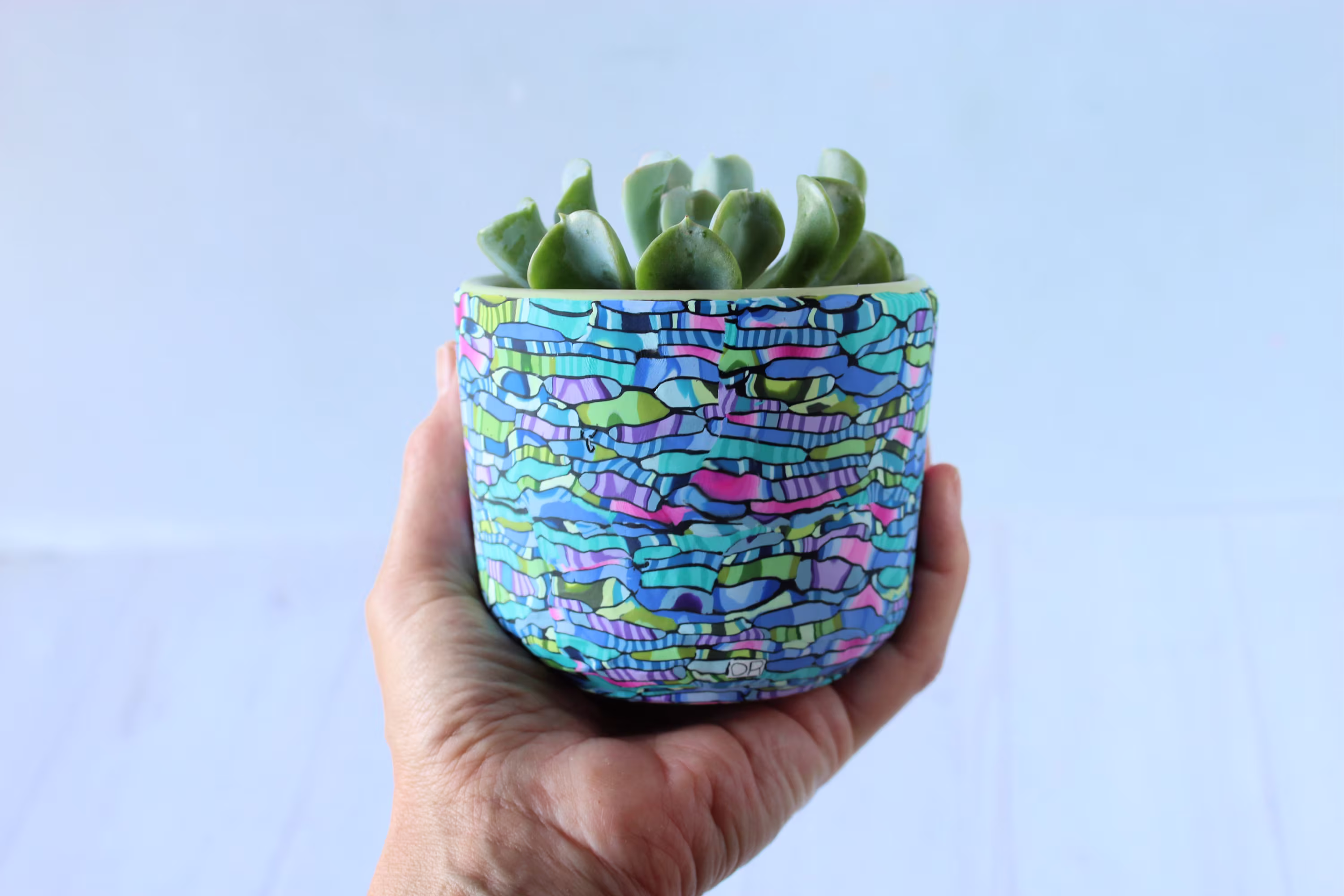 Turquoise Small Succulent Indoor Planter