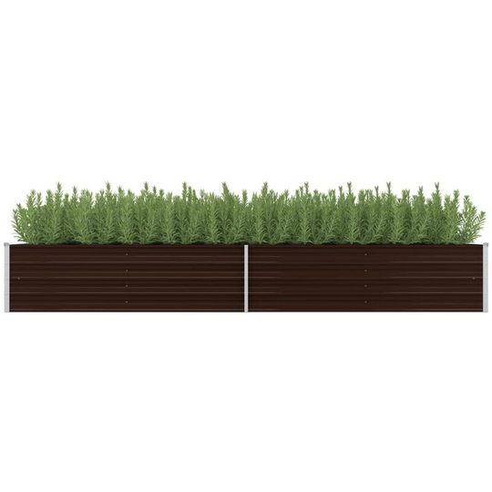 Asupermall - Garden Planter Brown 320x80x45 cm Galvanised Steel
