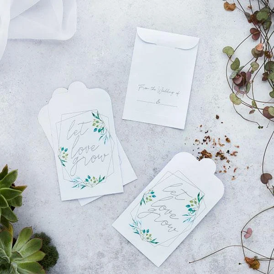 10 Geometric Seed Favour Bags, Wedding Party Favours, Bags